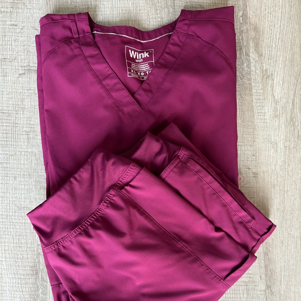 Set of Wink- Lands End brand Magenta Scrubs